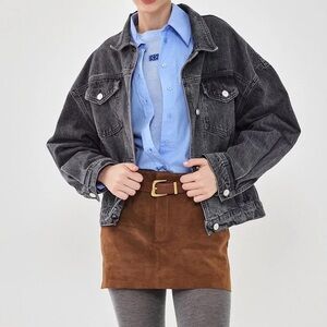 De rococo black denim jacket